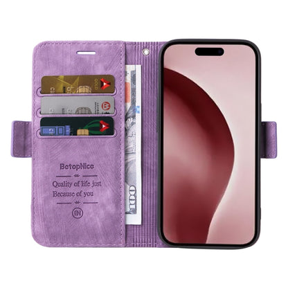 For iPhone 16 Pro BETOPNICE Dual-side Buckle Leather Phone Case(Purple) - iPhone 16 Pro Cases by BETOPNICE | Online Shopping UK | buy2fix