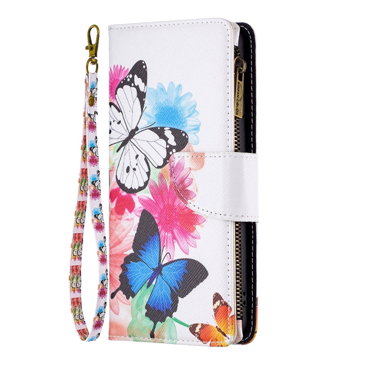 For iPhone 16 Colored Drawing Pattern Zipper Phone Leather Case(Two Butterflies) - iPhone 16 Cases by buy2fix | Online Shopping UK | buy2fix