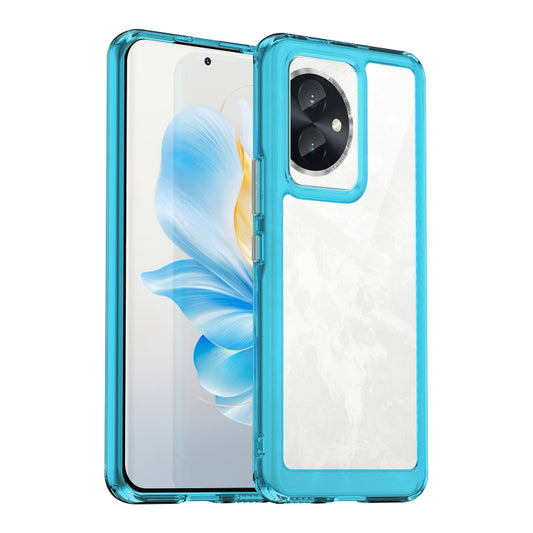 For Honor 100 Colorful Series Acrylic Hybrid TPU Phone Case(Transparent Blue) - Honor Cases by buy2fix | Online Shopping UK | buy2fix