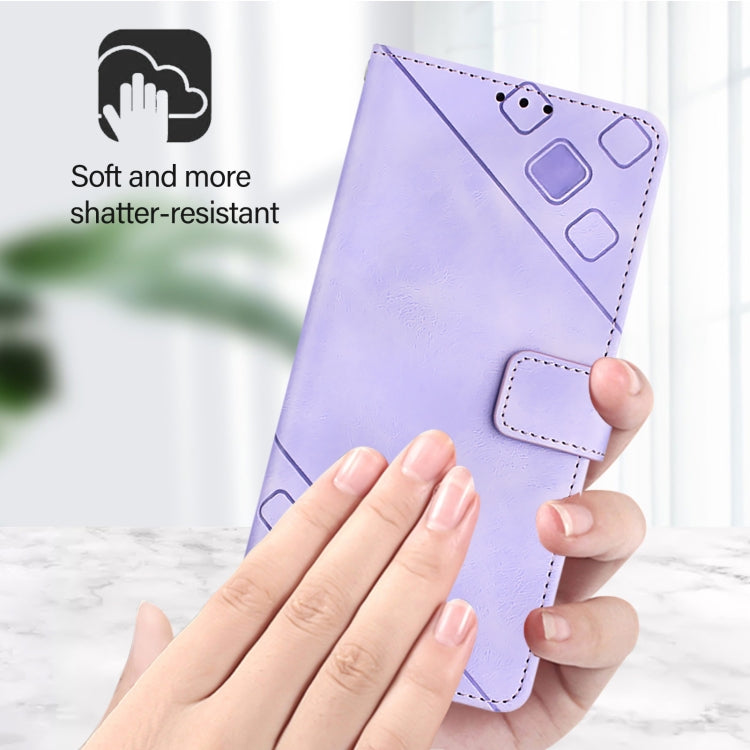 For iPhone SE 2024 Skin-feel Embossed Leather Phone Case(Light Purple) - More iPhone Cases by buy2fix | Online Shopping UK | buy2fix