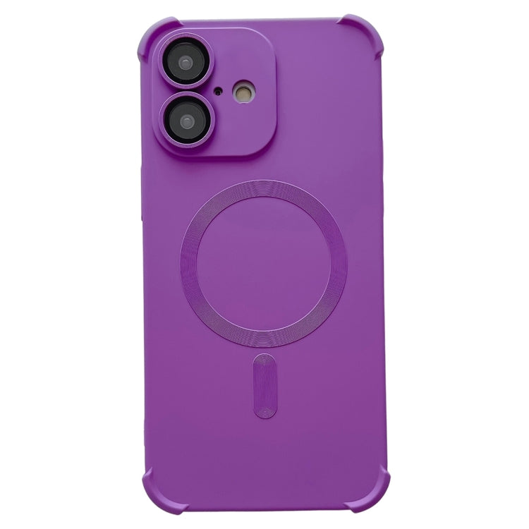 For iPhone 16 Plus Four Corner Shockproof Skin Feel MagSafe Magnetic Phone Case(Purple) - iPhone 16 Plus Cases by buy2fix | Online Shopping UK | buy2fix