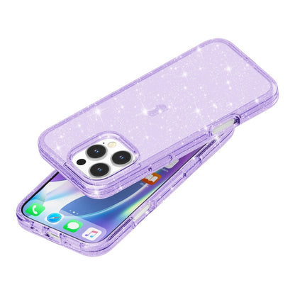 For iPhone 16 Pro Max Shockproof Terminator Glitter Powder Phone Case(Purple) - iPhone 16 Pro Max Cases by buy2fix | Online Shopping UK | buy2fix