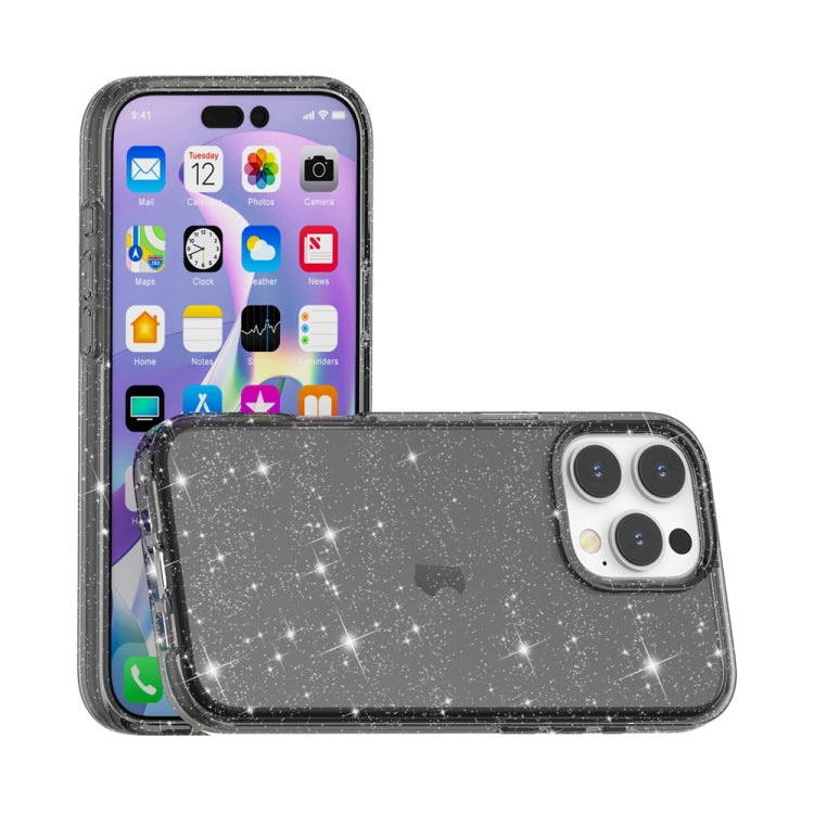 For iPhone 16 Pro Shockproof Terminator Glitter Powder Phone Case(Black) - iPhone 16 Pro Cases by buy2fix | Online Shopping UK | buy2fix