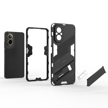 For Realme C67 4G Global Punk Armor 2 in 1 PC + TPU Phone Case with Holder(Grey) - Realme Cases by buy2fix | Online Shopping UK | buy2fix