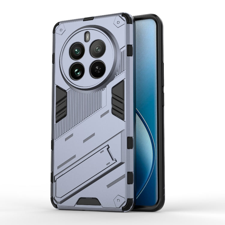 For Realme 12 Pro 5G Global Punk Armor 2 in 1 PC + TPU Phone Case with Holder(Grey) - Realme Cases by buy2fix | Online Shopping UK | buy2fix