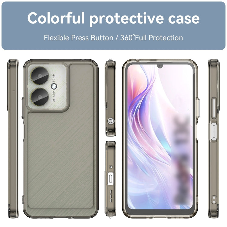 For Xiaomi Redmi 13C 4G Candy Series TPU Phone Case(Transparent Grey) - 13C Cases by buy2fix | Online Shopping UK | buy2fix