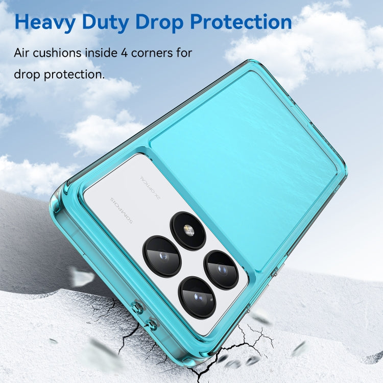 For Xiaomi Redmi K70 Candy Series TPU Phone Case(Transparent Blue) - K70 Cases by buy2fix | Online Shopping UK | buy2fix