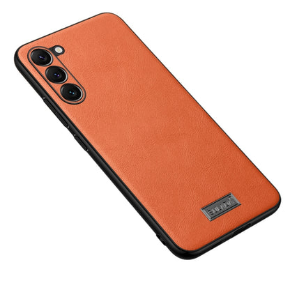 For Samsung Galaxy S24 5G SULADA Shockproof TPU Hybrid Handmade Leather Phone Case(Orange) - Galaxy S24 5G Cases by SULADA | Online Shopping UK | buy2fix