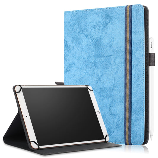 For 9-11 inch Marble Cloth Texture Horizontal Flip Universal Tablet PC Leather Case with Pen Slot & Holder(Sky Blue) - 10 - 11 inch by buy2fix | Online Shopping UK | buy2fix