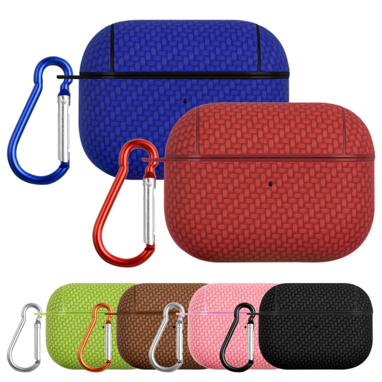 For AirPods Pro 2 Woven Skin Texture PC TWS Earphone Protective Case(Red) - For AirPods Pro 2 by buy2fix | Online Shopping UK | buy2fix