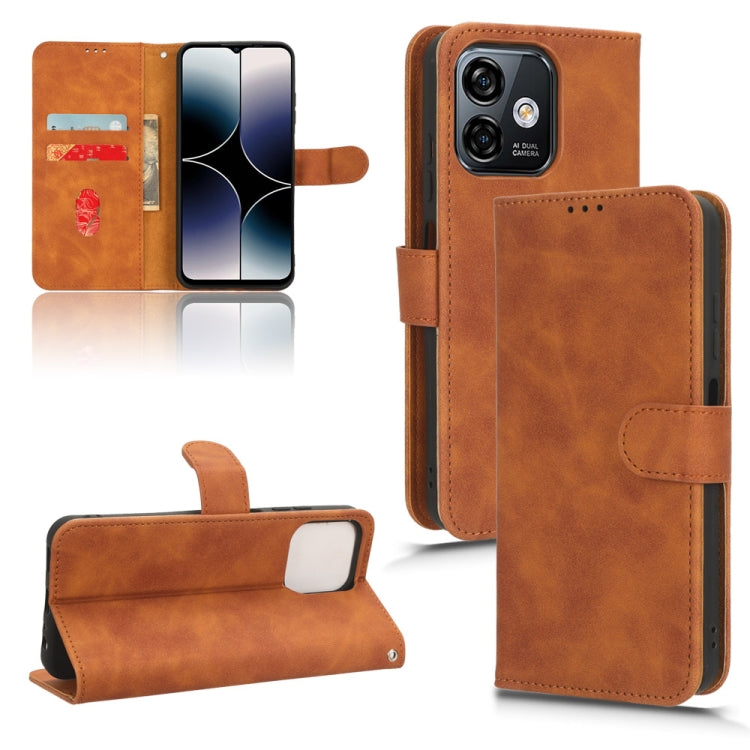 For Ulefone Note 16 Pro Skin Feel Magnetic Flip Leather Phone Case(Brown) - Ulefone Cases by buy2fix | Online Shopping UK | buy2fix