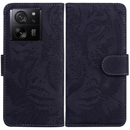 For Xiaomi 13T / 13T Pro / Redmi K60 Ultra Tiger Embossing Pattern Leather Phone Case(Black) - Redmi K60 Ultra Cases by buy2fix | Online Shopping UK | buy2fix