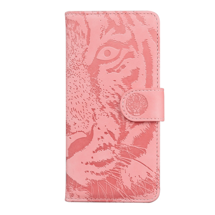 For Motorola Moto G Play 4G 2024 Tiger Embossing Pattern Leather Phone Case(Pink) - Motorola Cases by buy2fix | Online Shopping UK | buy2fix