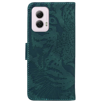 For Motorola Moto G Power 5G 2024 Tiger Embossing Pattern Leather Phone Case(Green) - Motorola Cases by buy2fix | Online Shopping UK | buy2fix