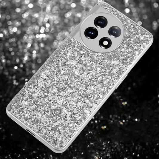 For OnePlus 11 Glitter Powder Shockproof TPU Phone Case(Silver) - OnePlus Cases by buy2fix | Online Shopping UK | buy2fix