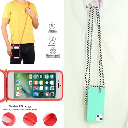 For iPhone 16 Plus Wheat Straw TPU Shockproof Phone Case with Neck Lanyard(Green) - iPhone 16 Plus Cases by buy2fix | Online Shopping UK | buy2fix