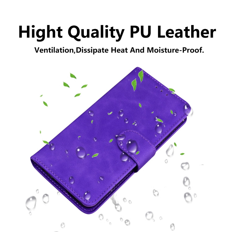 For iPhone 16 Pro Max Skin Feel Pure Color Flip Leather Phone Case(Purple) - iPhone 16 Pro Max Cases by buy2fix | Online Shopping UK | buy2fix