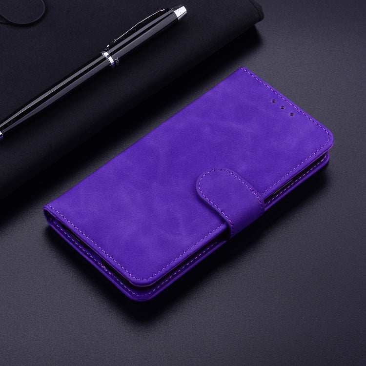 For iPhone 16 Skin Feel Pure Color Flip Leather Phone Case(Purple) - iPhone 16 Cases by buy2fix | Online Shopping UK | buy2fix