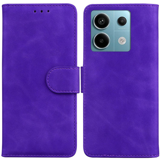 For Xiaomi Redmi Note 13 Pro 5G Skin Feel Pure Color Flip Leather Phone Case(Purple) - Note 13 Pro Cases by buy2fix | Online Shopping UK | buy2fix
