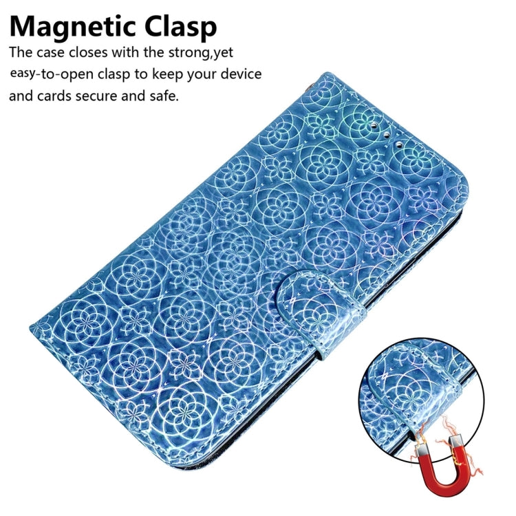 For Samsung Galaxy S24 Ultra 5G Colorful Magnetic Buckle Leather Phone Case(Blue) - Galaxy S24 Ultra 5G Cases by buy2fix | Online Shopping UK | buy2fix