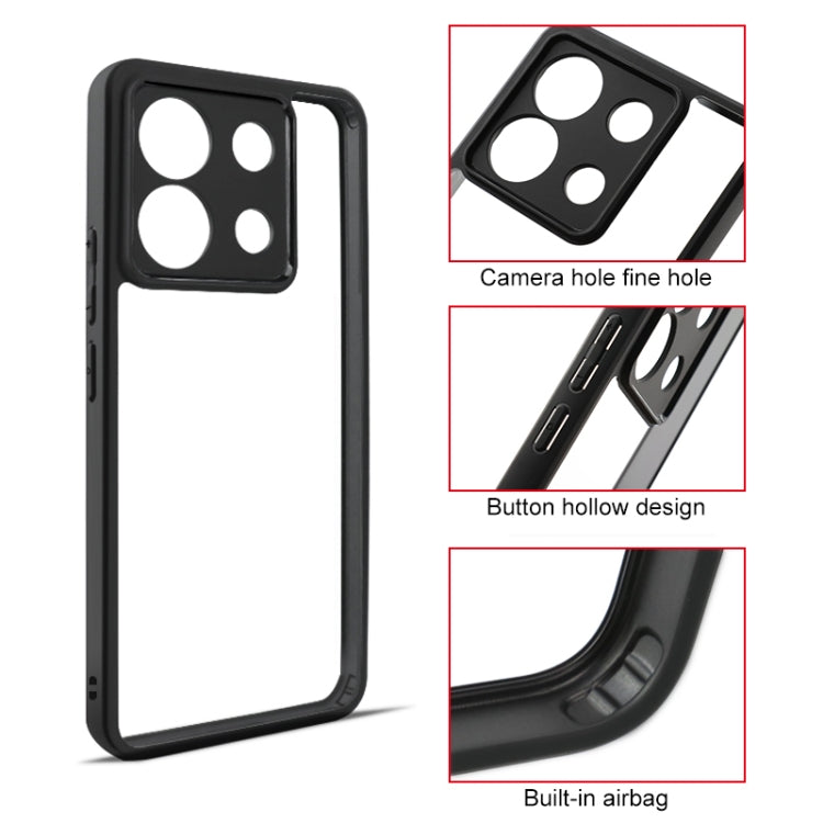 For Xiaomi Redmi Note 13 Pro 5G Frosted TPU + Transparent PC Phone Case(Black) - Note 13 Pro Cases by buy2fix | Online Shopping UK | buy2fix