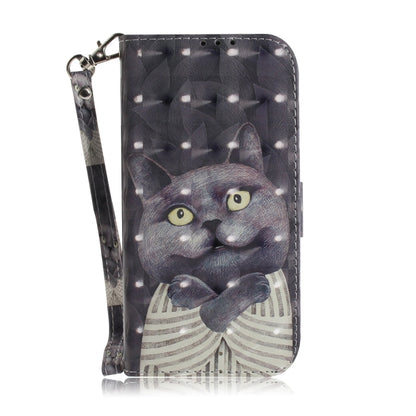 For iPhone 16 Plus 3D Colored Horizontal Flip Leather Phone Case(Hug Cat) - iPhone 16 Plus Cases by buy2fix | Online Shopping UK | buy2fix