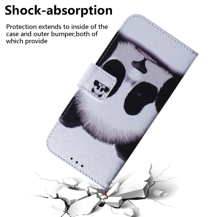 For iPhone 16 Pro Coloured Drawing Flip Leather Phone Case(Panda) - iPhone 16 Pro Cases by buy2fix | Online Shopping UK | buy2fix