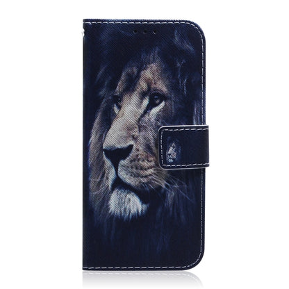 For iPhone 16 Pro Max Coloured Drawing Flip Leather Phone Case(Lion) - iPhone 16 Pro Max Cases by buy2fix | Online Shopping UK | buy2fix