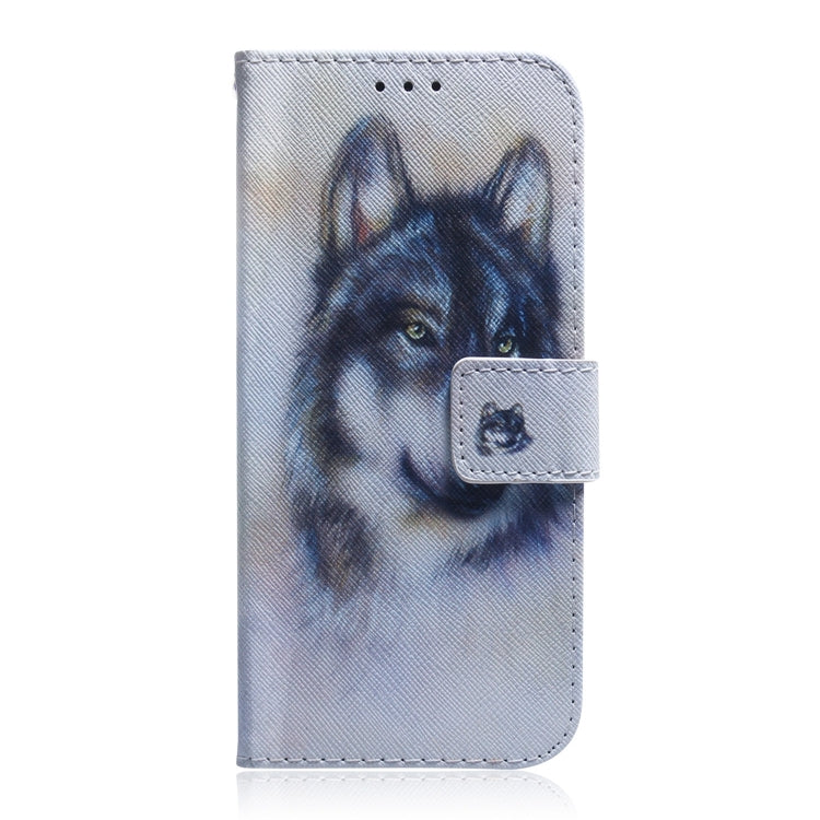 For Realme 12 5G Coloured Drawing Flip Leather Phone Case(White Wolf) - Realme Cases by buy2fix | Online Shopping UK | buy2fix