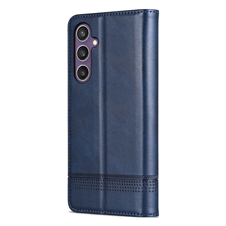 For Samsung Galaxy S24 5G AZNS Magnetic Calf Texture Flip Leather Phone Case(Dark Blue) - Galaxy S24 5G Cases by AZNS | Online Shopping UK | buy2fix