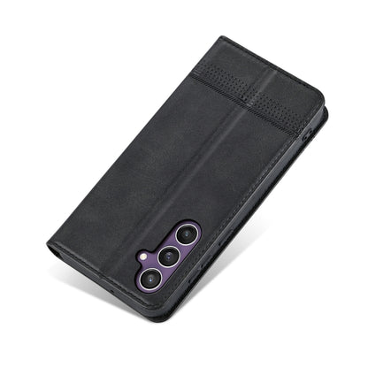 For Samsung Galaxy S24+ 5G AZNS Magnetic Calf Texture Flip Leather Phone Case(Black) - Galaxy S24+ 5G Cases by AZNS | Online Shopping UK | buy2fix