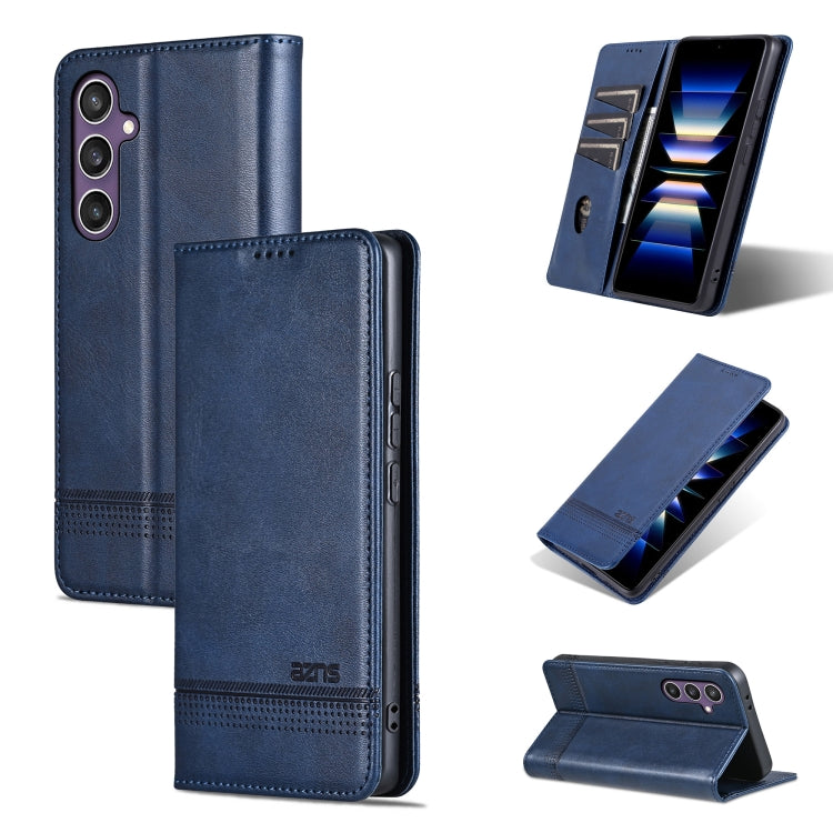 For Samsung Galaxy S24+ 5G AZNS Magnetic Calf Texture Flip Leather Phone Case(Dark Blue) - Galaxy S24+ 5G Cases by AZNS | Online Shopping UK | buy2fix