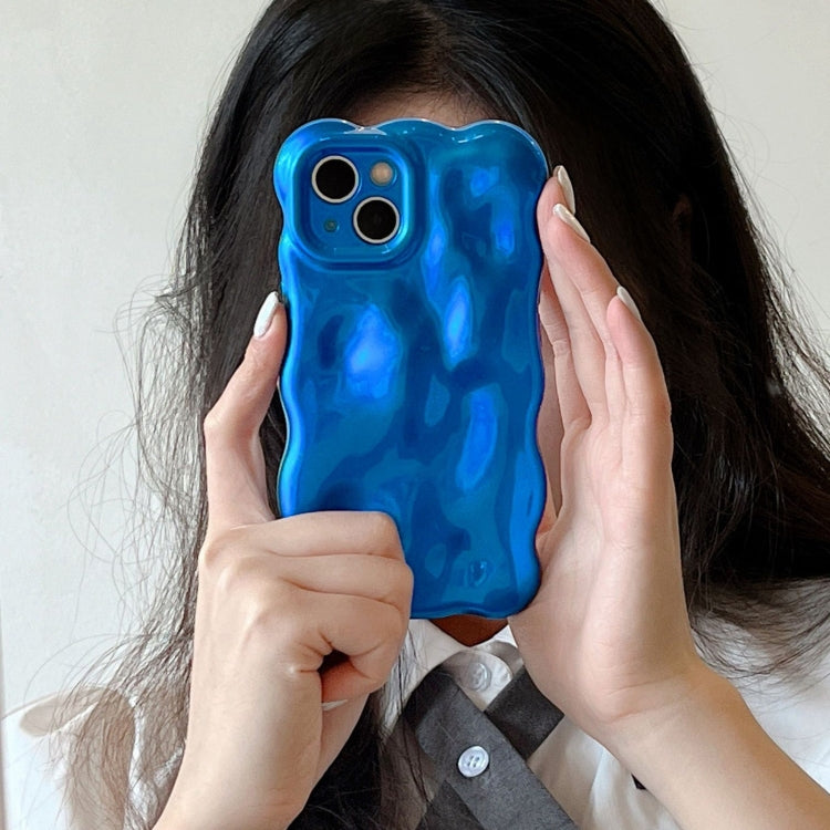 For iPhone 16 Wave Bubbles TPU Phone Case(Blue) - iPhone 16 Cases by buy2fix | Online Shopping UK | buy2fix