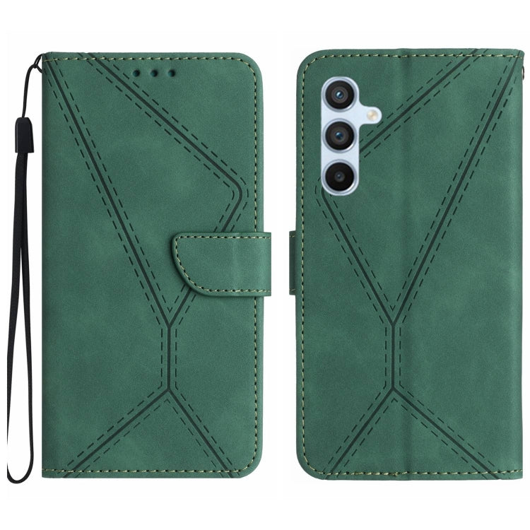 For Samsung Galaxy A05s Stitching Embossed Leather Phone Case(Green) - Galaxy Phone Cases by buy2fix | Online Shopping UK | buy2fix