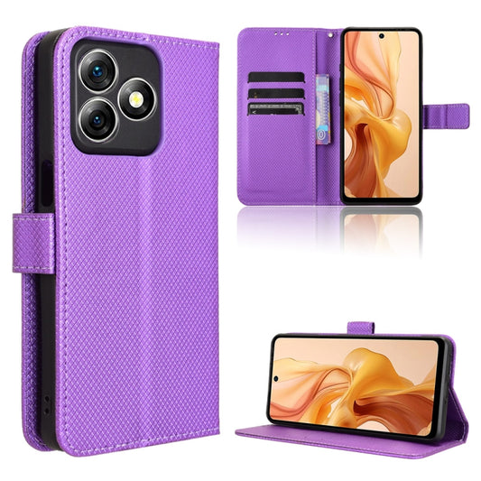 For Ulefone Note 18 Ultra Diamond Texture Leather Phone Case(Purple) - Ulefone Cases by buy2fix | Online Shopping UK | buy2fix