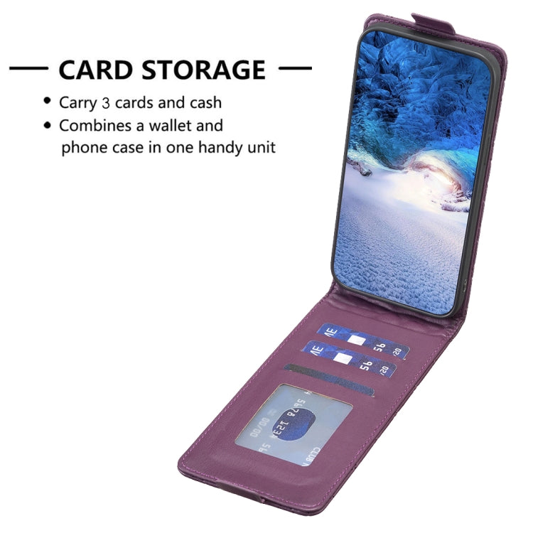 For iPhone 16 Pro Max Diamond Lattice Vertical Flip Leather Phone Case(Dark Purple) - iPhone 16 Pro Max Cases by buy2fix | Online Shopping UK | buy2fix