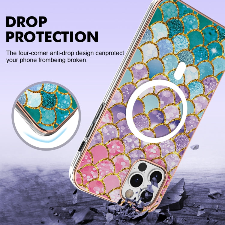 For iPhone 12 Pro Max Marble Pattern Dual-side IMD Magsafe TPU Phone Case(Colorful Scales) - iPhone 12 Pro Max Cases by buy2fix | Online Shopping UK | buy2fix