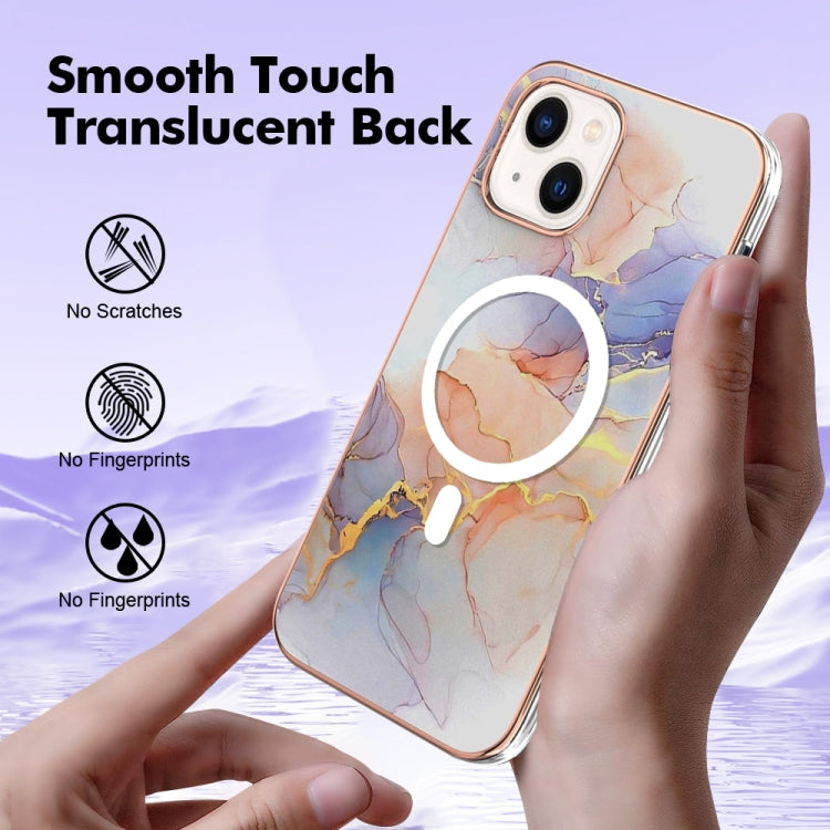 For iPhone 13 Marble Pattern Dual-side IMD Magsafe TPU Phone Case(White Marble) - iPhone 13 Cases by buy2fix | Online Shopping UK | buy2fix