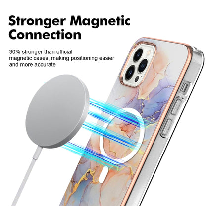 For iPhone 15 Pro Marble Pattern Dual-side IMD Magsafe TPU Phone Case(White Marble) - iPhone 15 Pro Cases by buy2fix | Online Shopping UK | buy2fix