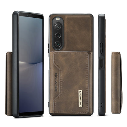 For Sony Xperia 10 V DG.MING M2 Series 3-Fold Multi Card Bag + Magnetic Phone Case(Coffee) - Sony Cases by DG.MING | Online Shopping UK | buy2fix