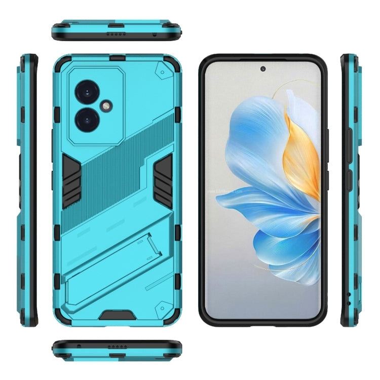 For Honor 100 5G Punk Armor 2 in 1 PC + TPU Phone Case with Holder(Blue) - Honor Cases by buy2fix | Online Shopping UK | buy2fix