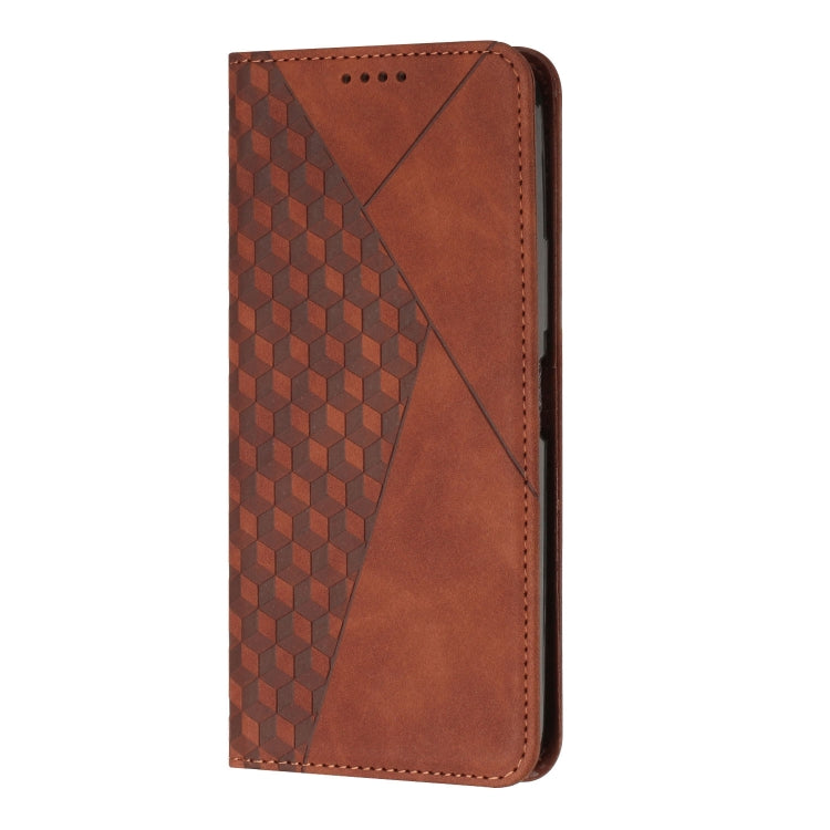 For Samsung Galaxy S24+ Diamond Splicing Skin Feel Magnetic Leather Phone Case(Brown) - Galaxy S24+ 5G Cases by buy2fix | Online Shopping UK | buy2fix