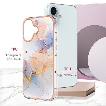 For iPhone 16 Plus Electroplating Pattern IMD TPU Shockproof Case(Milky Way White Marble) - iPhone 16 Plus Cases by buy2fix | Online Shopping UK | buy2fix