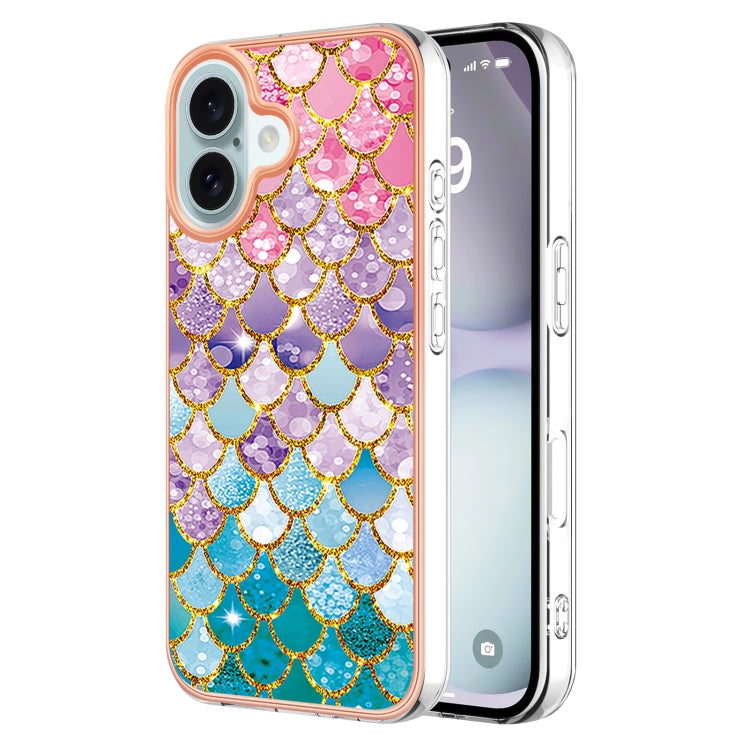 For iPhone 16 Electroplating Pattern IMD TPU Shockproof Case(Colorful Scales) - iPhone 16 Cases by buy2fix | Online Shopping UK | buy2fix