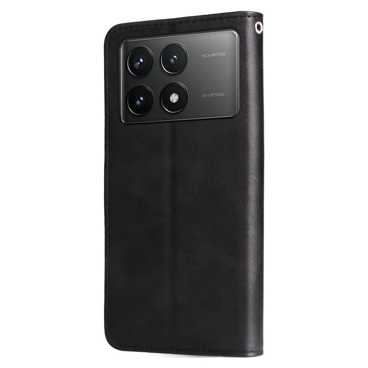 For Xiaomi Redmi K70 / K70 Pro Fashion Calf Texture Zipper Leather Phone Case(Black) - K70 Pro Cases by buy2fix | Online Shopping UK | buy2fix