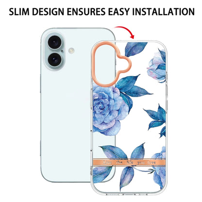 For iPhone 16 Flowers and Plants Series IMD TPU Phone Case(Orchid Peony) - iPhone 16 Cases by buy2fix | Online Shopping UK | buy2fix