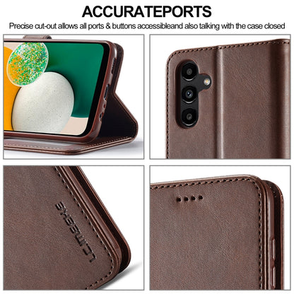 For Samsung Galaxy A15 5G LC.IMEEKE Calf Texture Leather Phone Case(Coffee) - Galaxy Phone Cases by LC.IMEEKE | Online Shopping UK | buy2fix