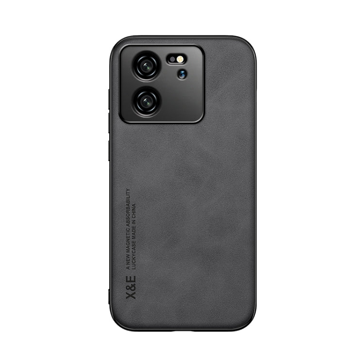 For Xiaomi Redmi K60 Ultra Skin Feel Magnetic Leather Back Phone Case(Dark Grey) - Redmi K60 Ultra Cases by buy2fix | Online Shopping UK | buy2fix