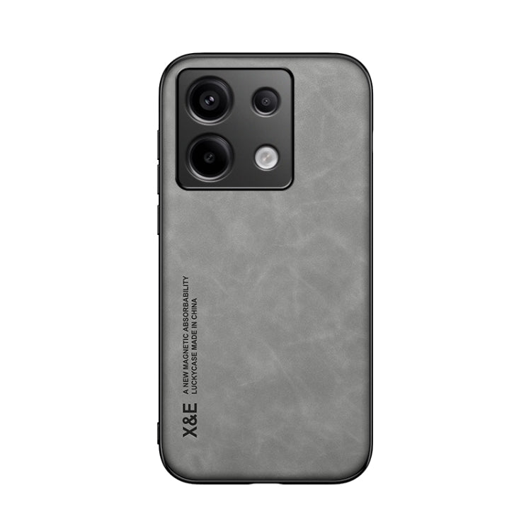 For Xiaomi Redmi Note 13 Pro 5G Skin Feel Magnetic Leather Back Phone Case(Light Grey) - Note 13 Pro Cases by buy2fix | Online Shopping UK | buy2fix