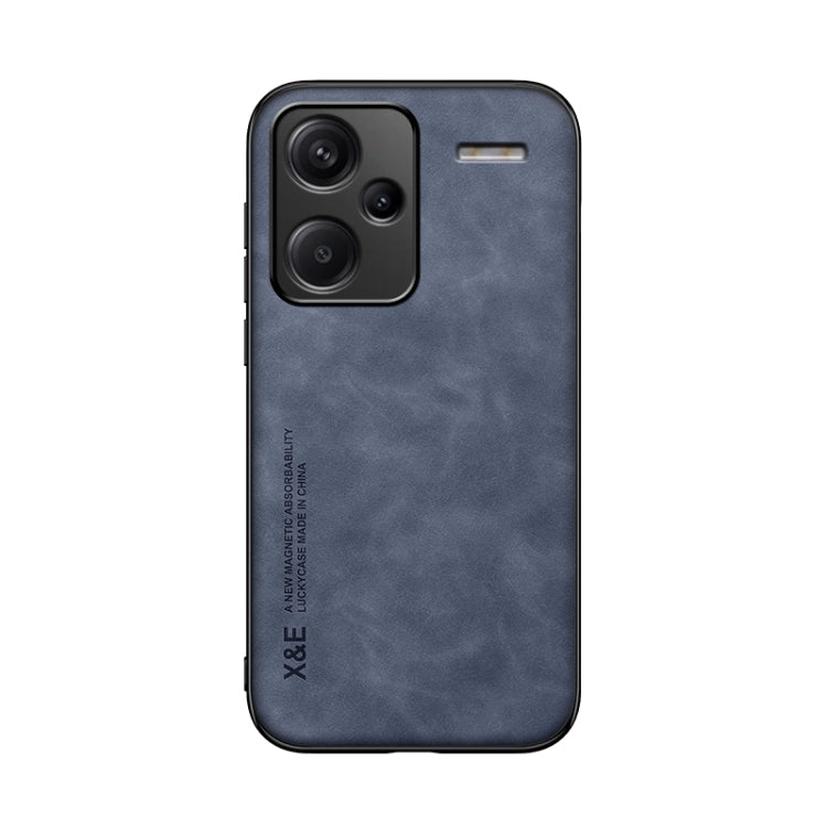 For Xiaomi Redmi Note 13 Pro+ 5G Skin Feel Magnetic Leather Back Phone Case(Blue) - Note 13 Pro+ Cases by buy2fix | Online Shopping UK | buy2fix